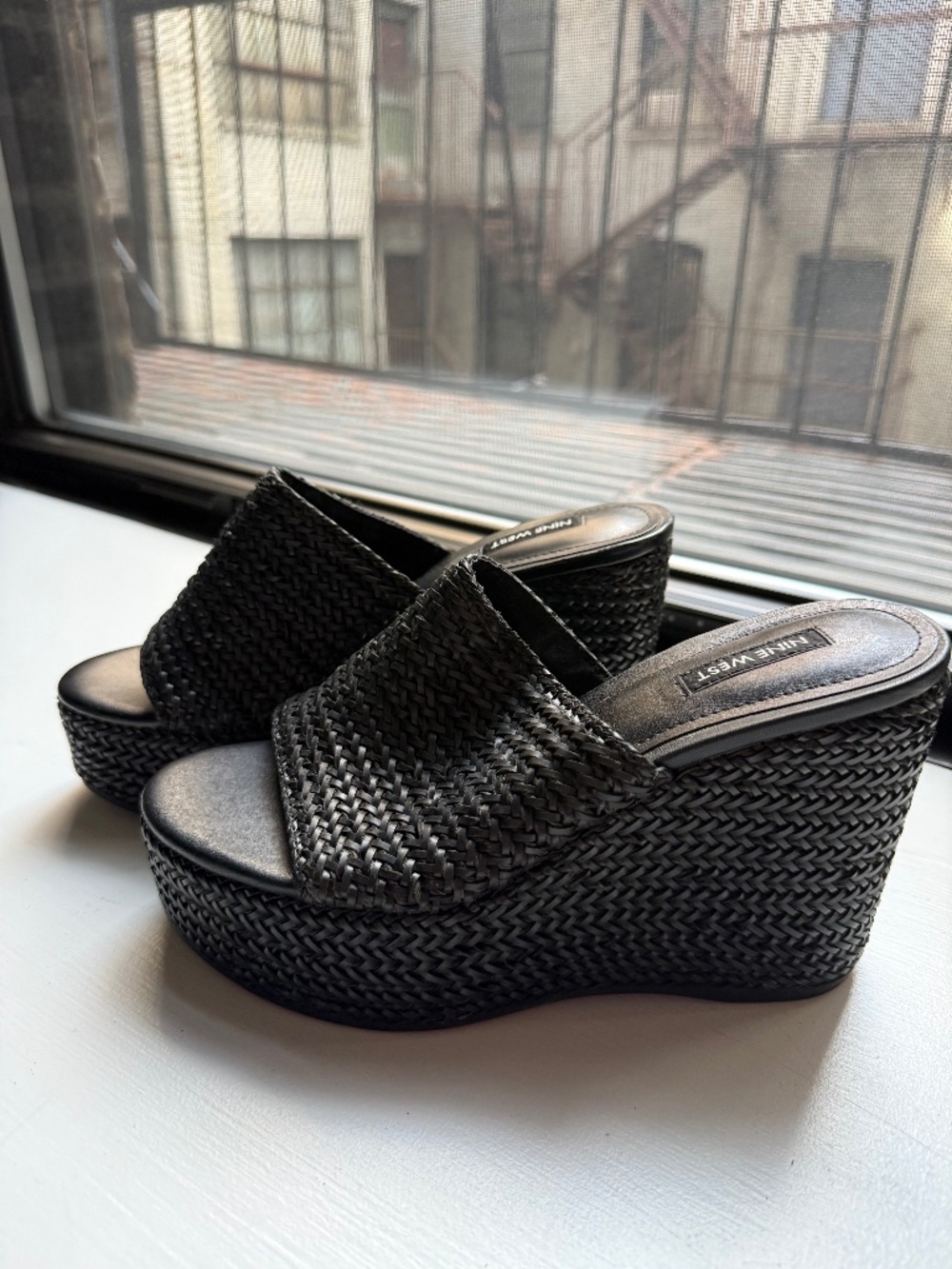Nine West Everie Women's Woven Wedge Sandals